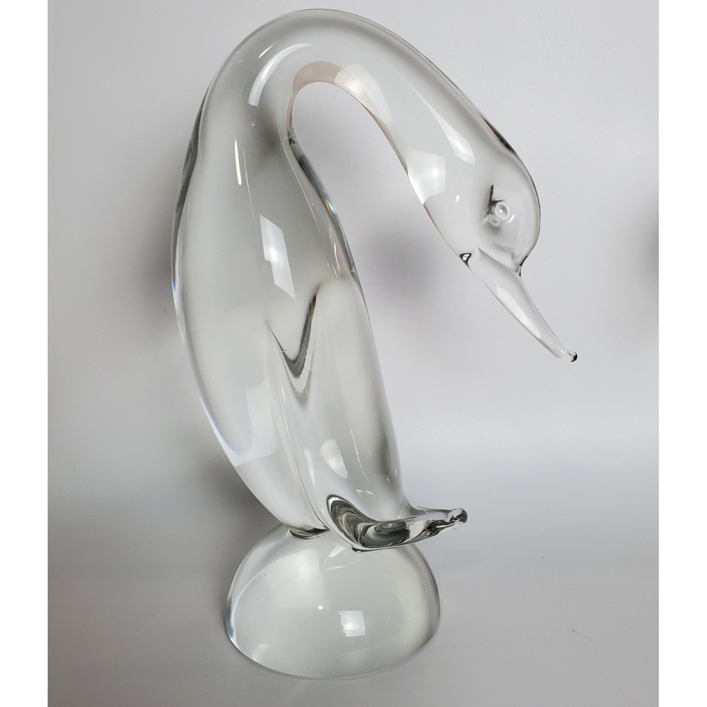 Rare Cristallo Clear Duck Goose Swan Birds Pair Glass Murano? Archimede Seguso? - Picture 3 of 15